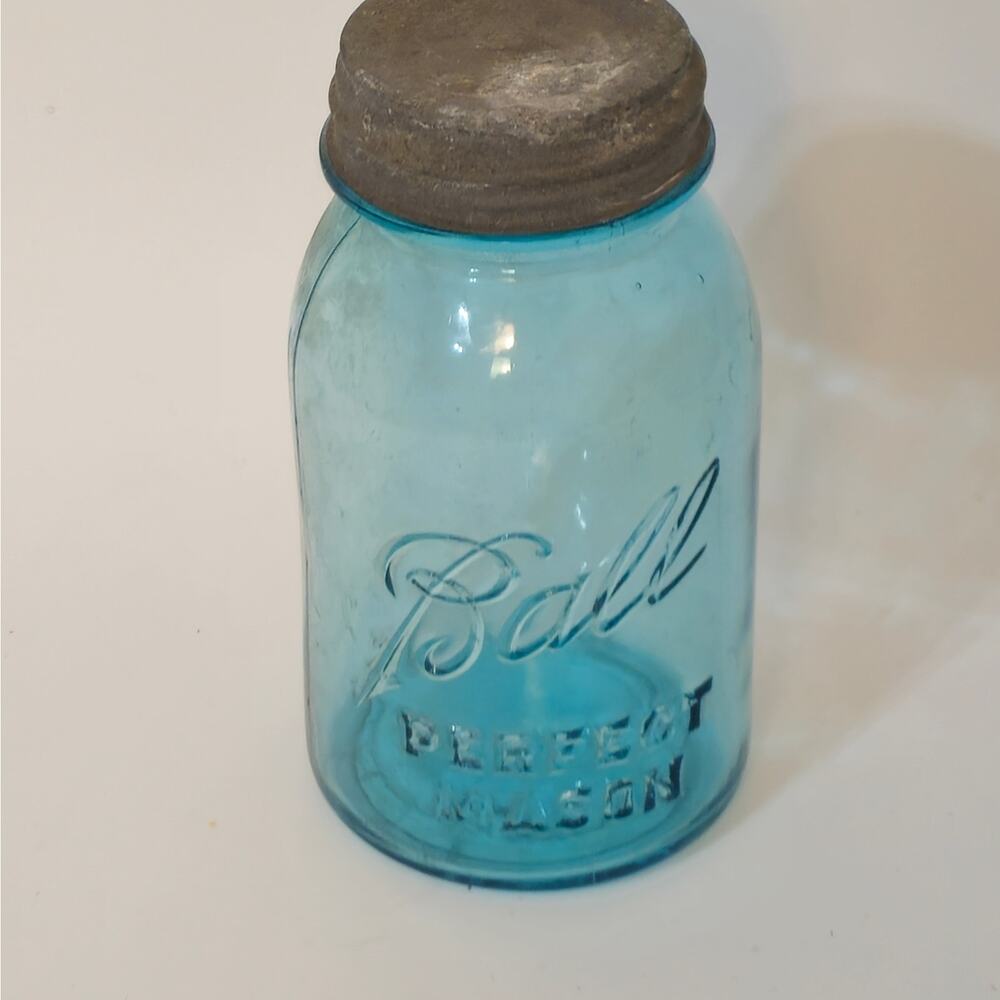 Vintage Ball Aqua Blue Glass Perfect Mason Jars 1 quart